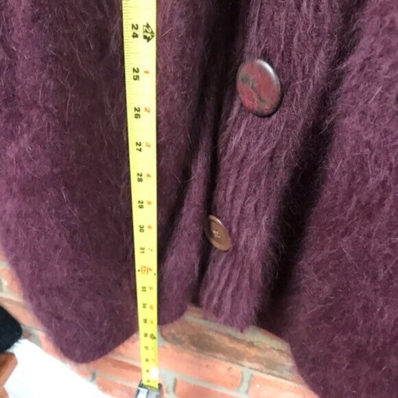D & D Vintage Angora Cardigan Sweater Coat Jacket Warm Lined Pockets Soft Coay L - Picture 13 of 16